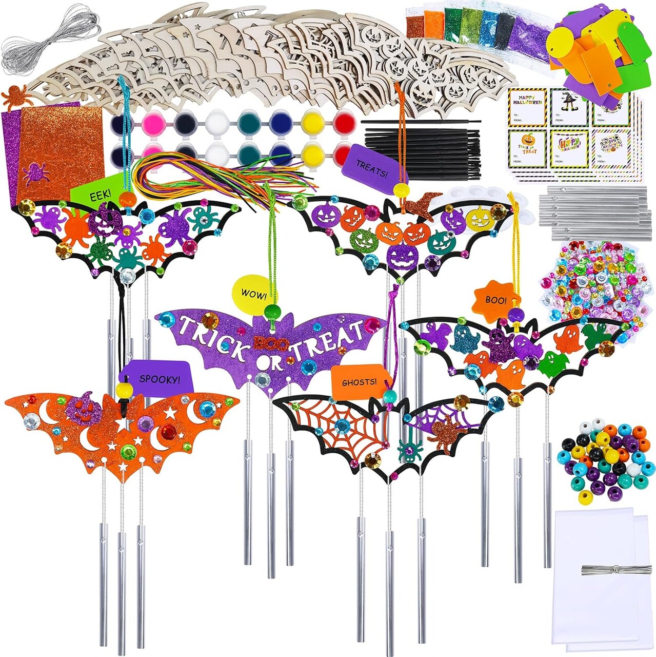 24 Sets Halloween Crafts Fall Crafts Halloween Bat Craft Kits